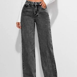 black wide leg jeans